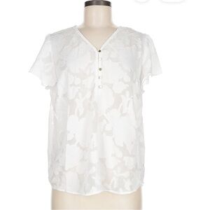 Liz Claiborne White Floral Women's Top